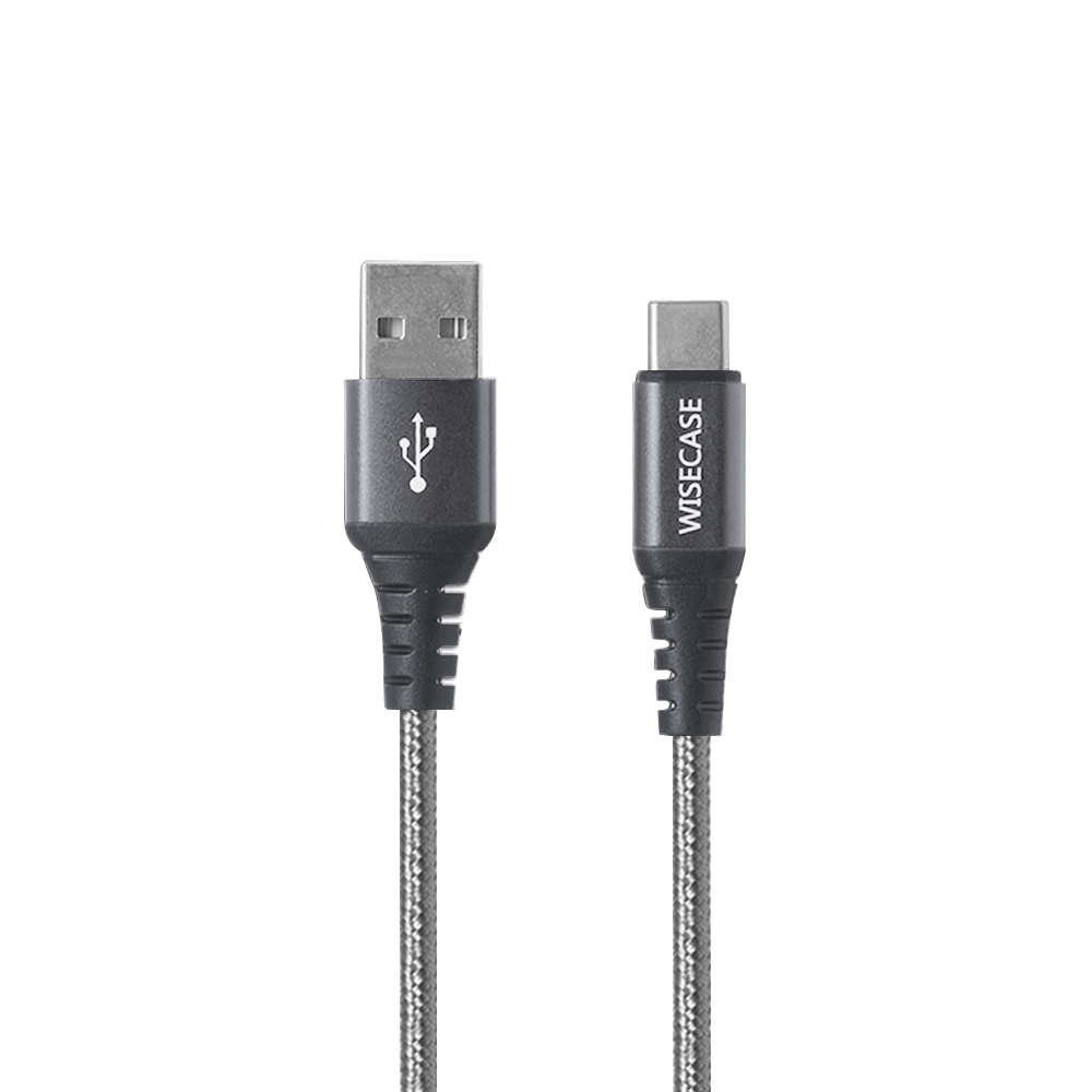 Wisecase 1.5M USBC To USBA Cable Grey