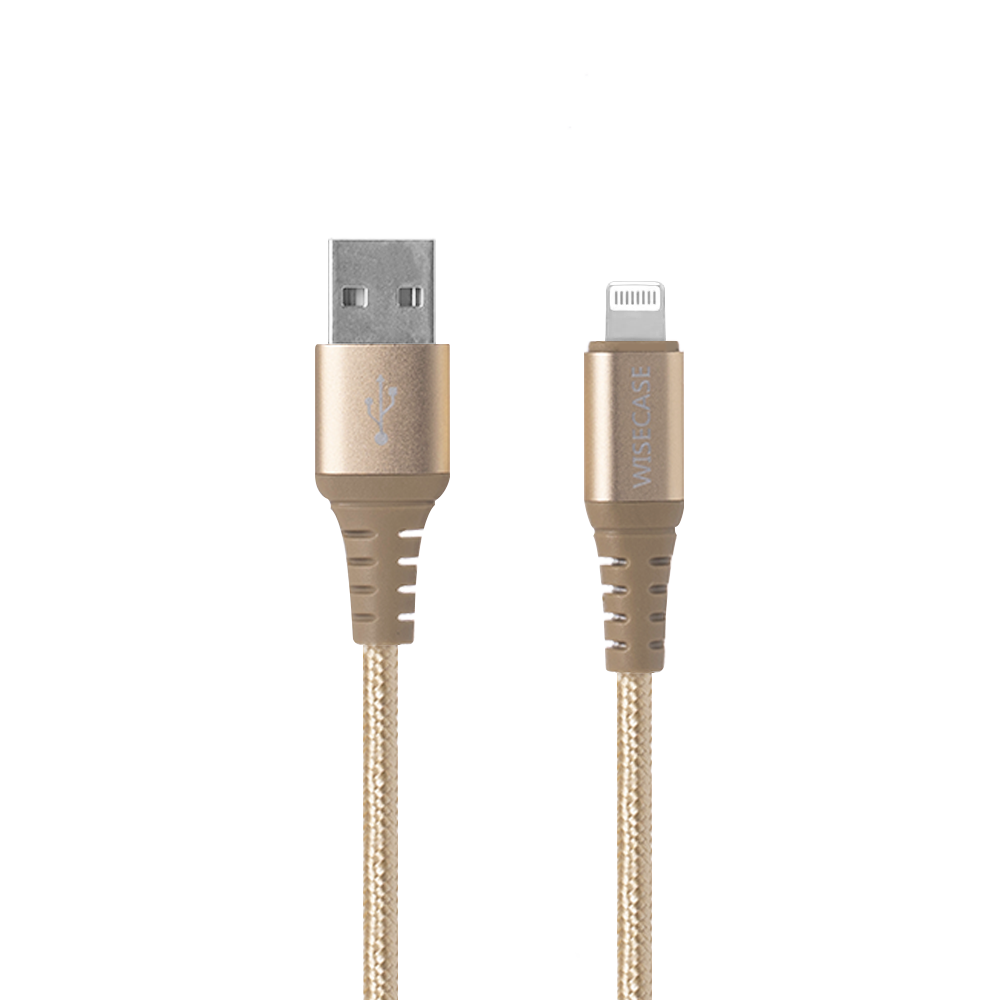 Wisecase 1.5M Lightning To USB Cable Gold