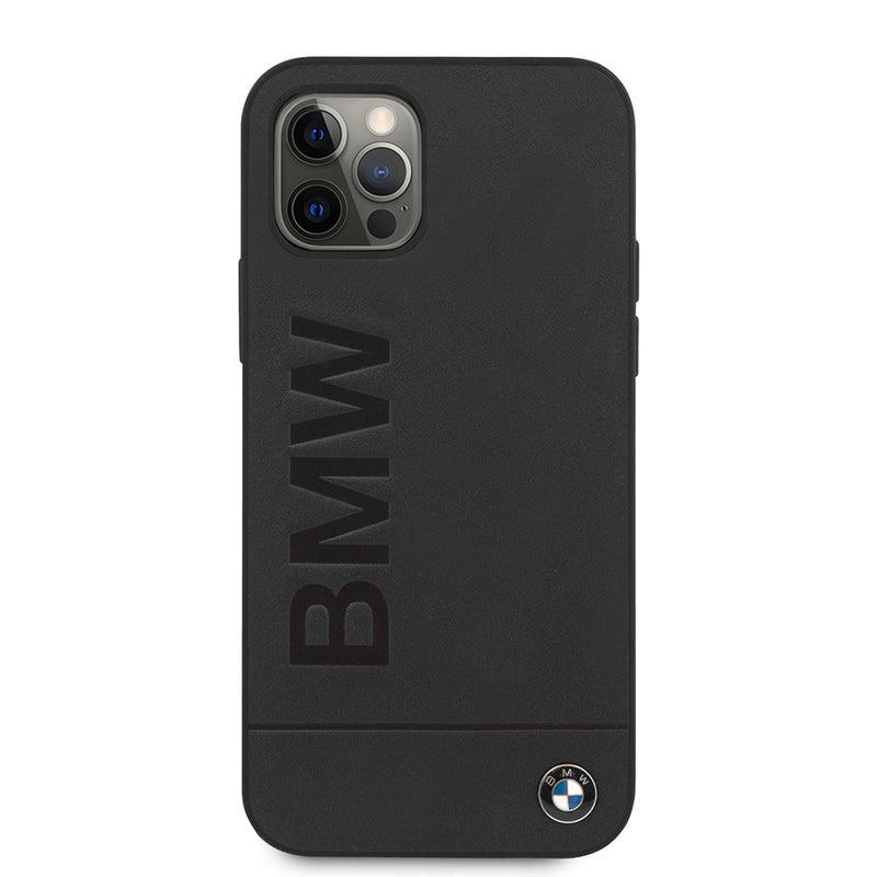 BMW Real Leather With Signature Logo Imprint - iPhone 12 Pro Max Black