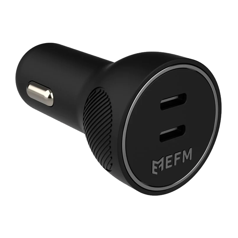 EFM 60W Dual Port Car Charger With Power Delivery and PPS Black