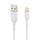 Belkin Boost Charge Pro USB-A to C - Braided Cable - 1m Universally compatible - White Type C Connector