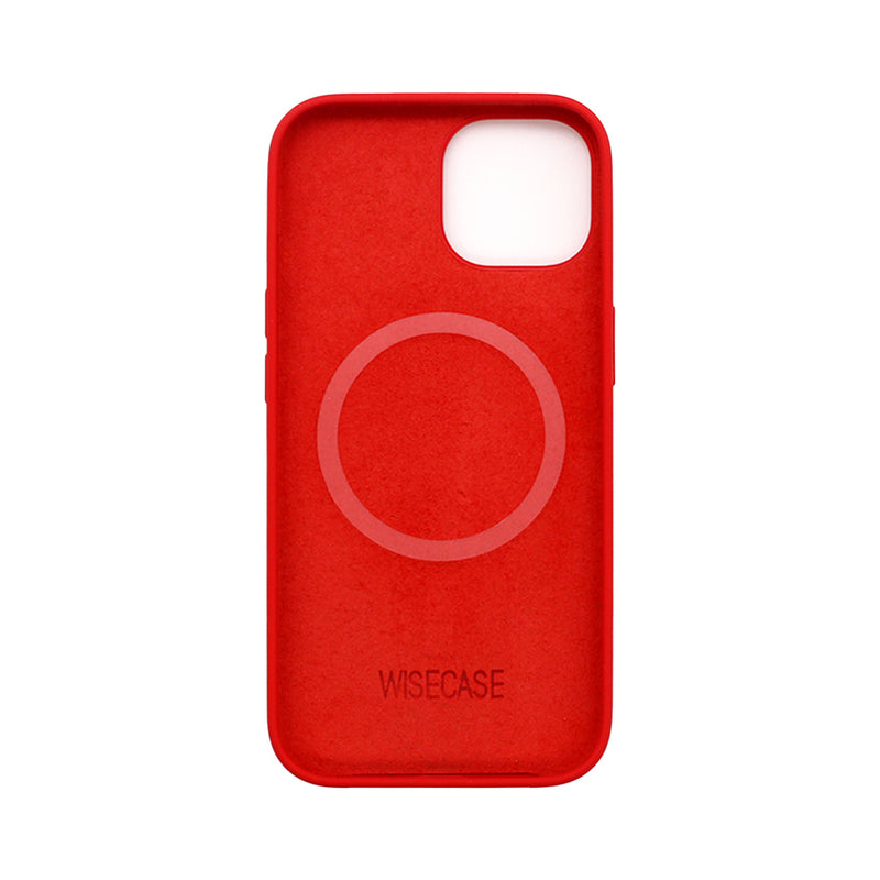 Wisecase iPhone 15 Magsafe Silicone Case Red