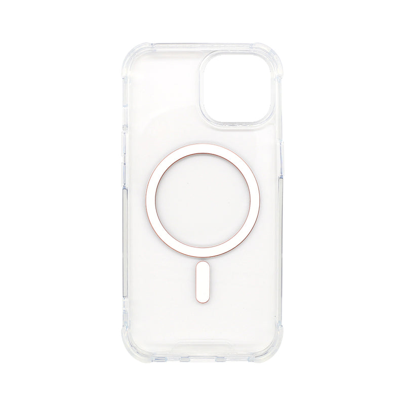 Wisecase iPhone 15 Tough Gel Magsafe Clear+Orange