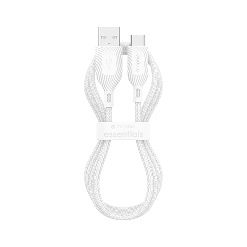 Mophie Essential USB-C to USB-A Cable, Braided, 1M, White