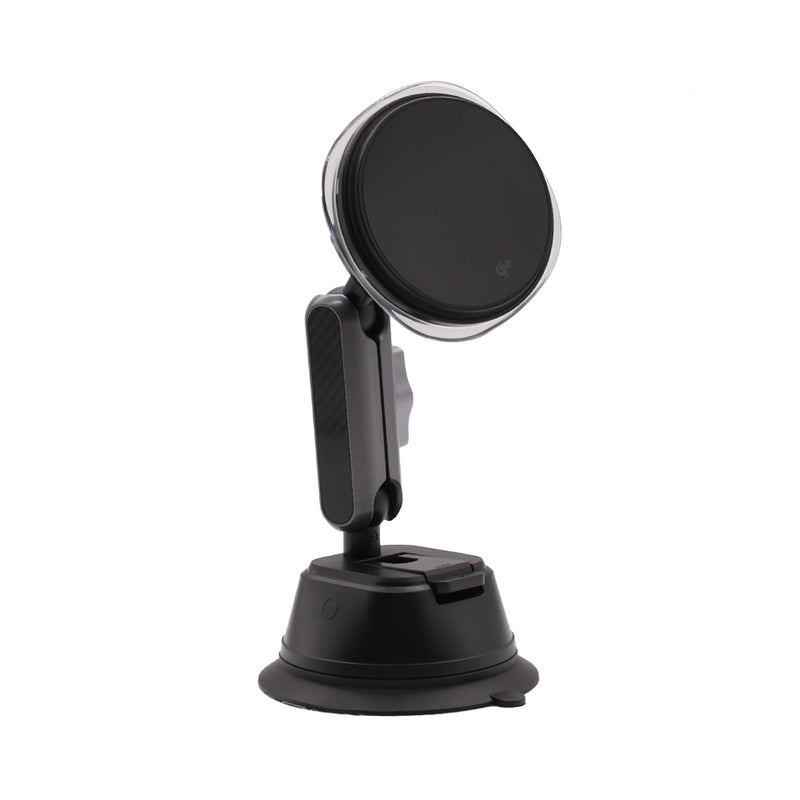 Wisecase WH03S-S40/S00 15W Qi2 MagSafe Car Phone Holder With Suction Mount & Adjustable Arm Black