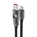 Acefast C13-04 USB-A/USB-C to USB-C Zinc Alloy Connectors Charging Data Cable (1.2m) Black