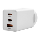 Wisecase 67W EE673OC Wall Charger with 3Ports( 2xUSB-C+USB-A)  White