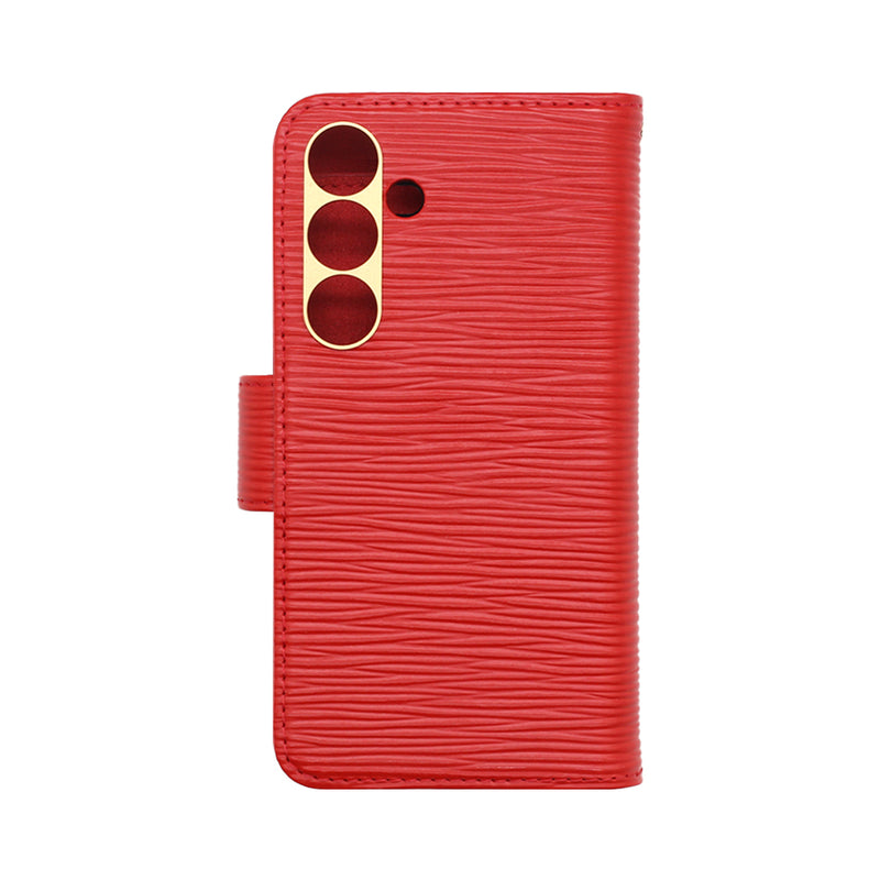 Wisecase Samsung Galaxy S25 Deluxe Wallet Folio Red