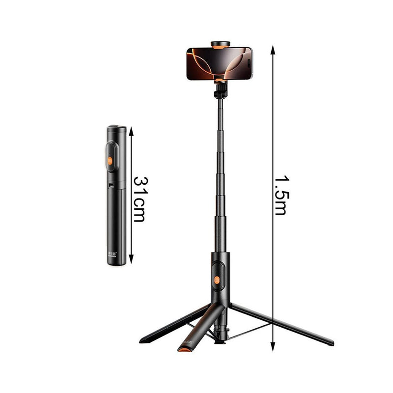 Dispho 1.5M Integrated Floor-standing Selfie Stick Black