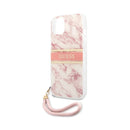 Guess HC PC/TPU Marble Strap for iPhone 13 Pink