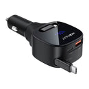 Acefast B17 95W Car Charger with Telescopic Cable Black