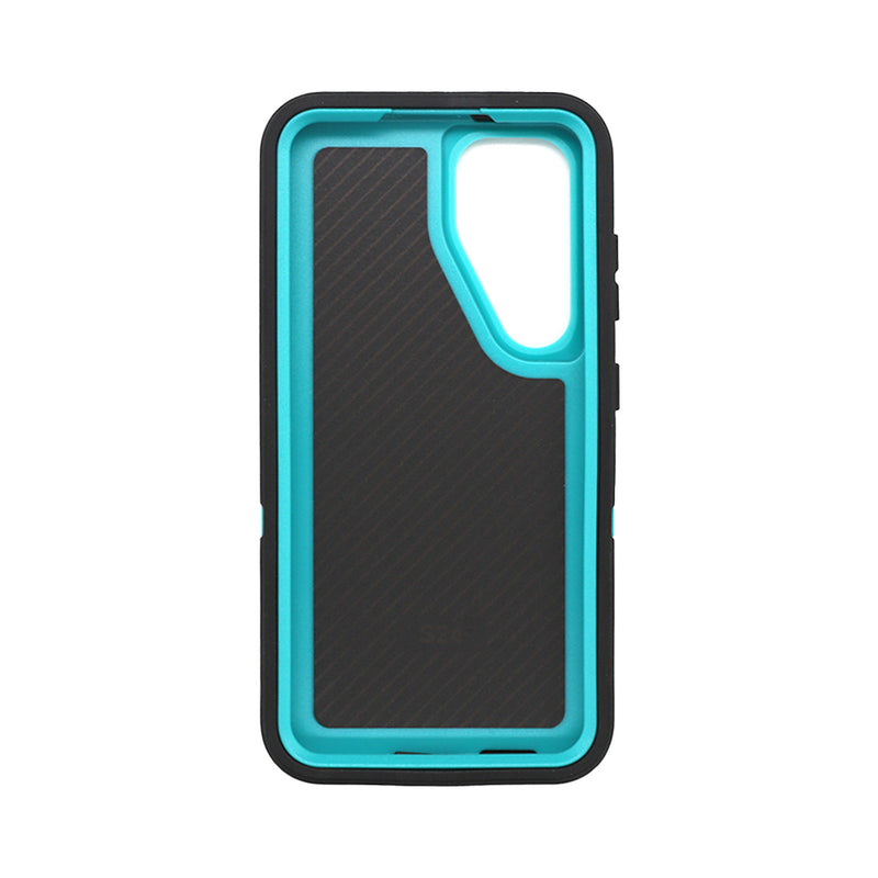Wisecase Samsung Galaxy S24 Bulwark Pro Case Black+Cyan