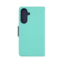 Wisecase Samsung GalaxyA37/ A36 MERC Wallet --Cyan+Dark Blue