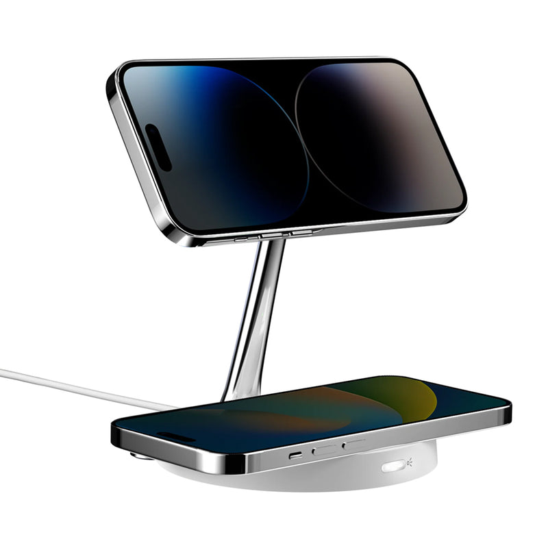 SwitchEasy MagPower 2-in-1 Magnetic Wireless Charger For iPhone/Apple Watch/AirPods White