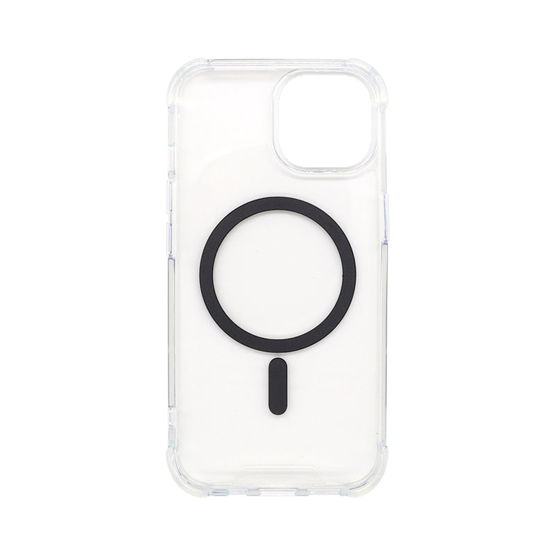 Wisecase iPhone 15 Tough Gel Magsafe Clear+Black