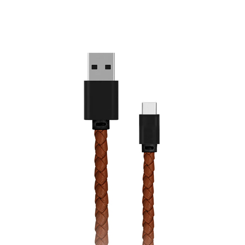 Type C Leather Cable - Brown