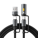 Acefast J6 Multi-function Charging Data Cable USB-A+ USB-C+ Cigarette Lighter Black