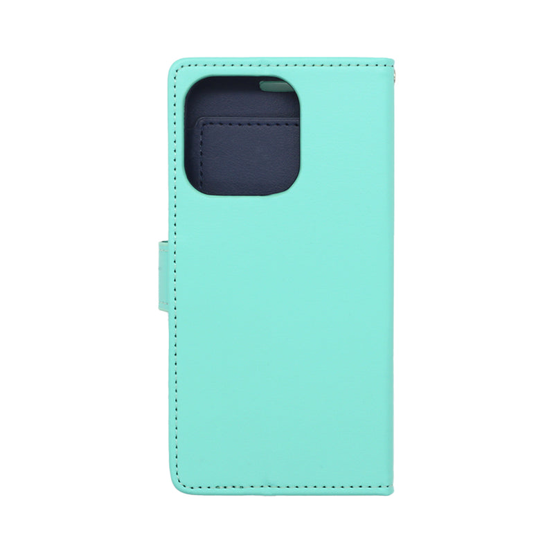 Wisecase iPhone 15 Pro Pocket Diary Wallet Cyan