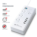 Sansai 4 Outlet USB-A and USB-C Powerboard White