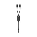 Acefast C5-11 USB-C 2-in-1 100W Intelligent Balance Aluminum Alloy Connectors Charging Data Cable 0.8m Black