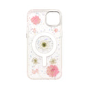 Wisecase iPhone 15 Plus Moda Print Case with Magasfe White Chamomile
