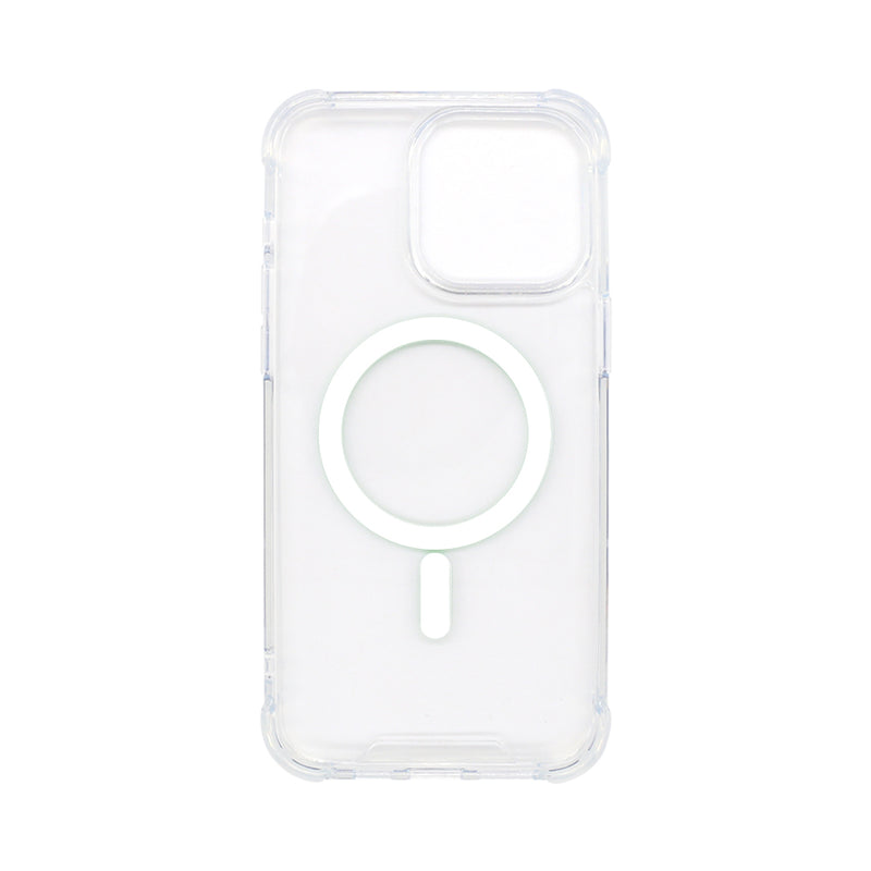 Wisecase iPhone 15 ProMax Tough Gel Magsafe Clear+Green