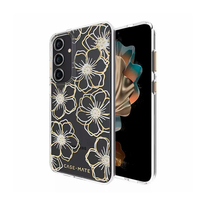 Case-Mate Floral Gems Case Antimicrobial/Recycled suits New Galaxy 2024 6.6 - S24+ Gold