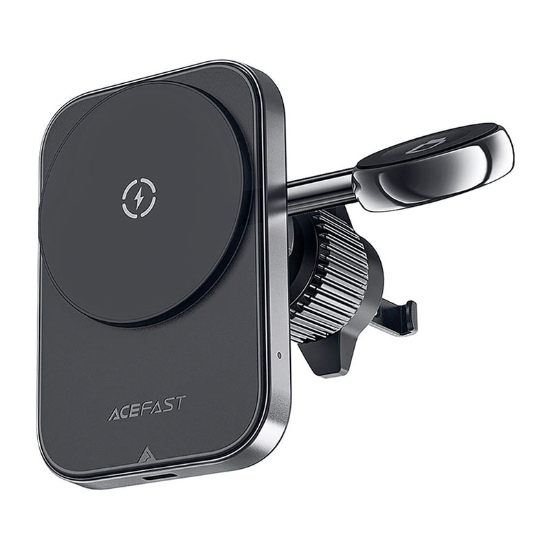 Acefast D18 in-car 2-in-1 magnetic wireless charging holder black