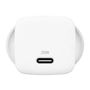 Belkin BoostCharge 25W Wall Charger & USB-C Cable With USB-C Output & 1m USB-C to USB-C Cable - White