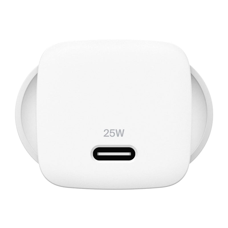 Belkin BoostCharge 25W Wall Charger & USB-C Cable With USB-C Output & 1m USB-C to USB-C Cable - White