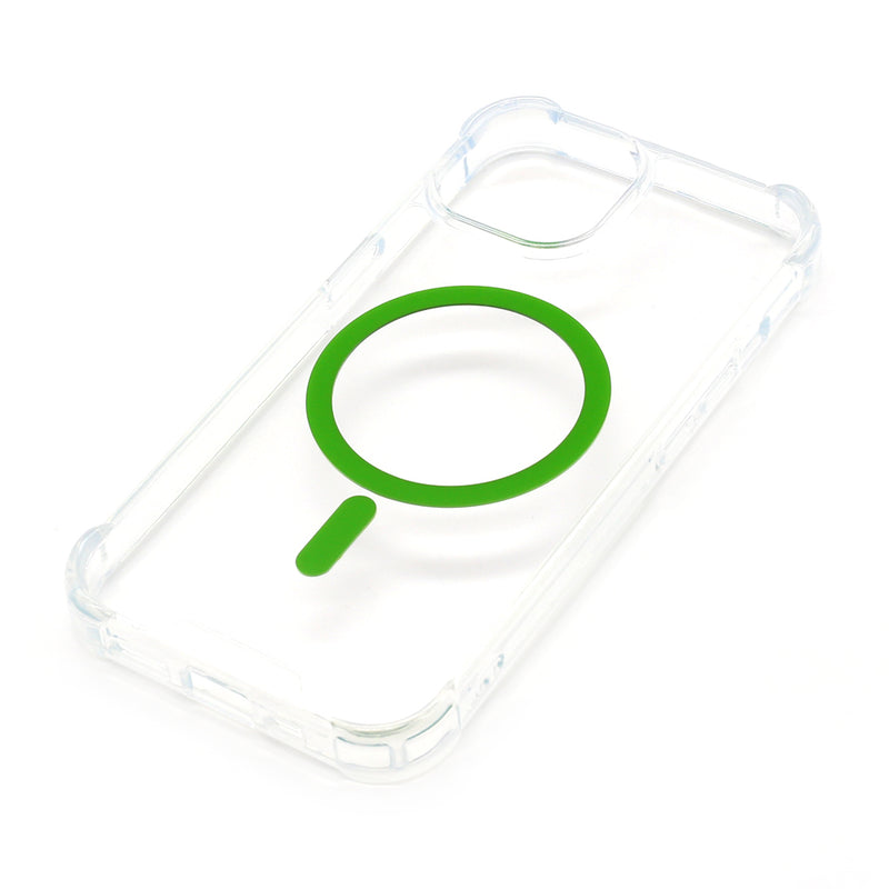 Wisecase iPhone 15 Tough Gel Magsafe Clear+Green