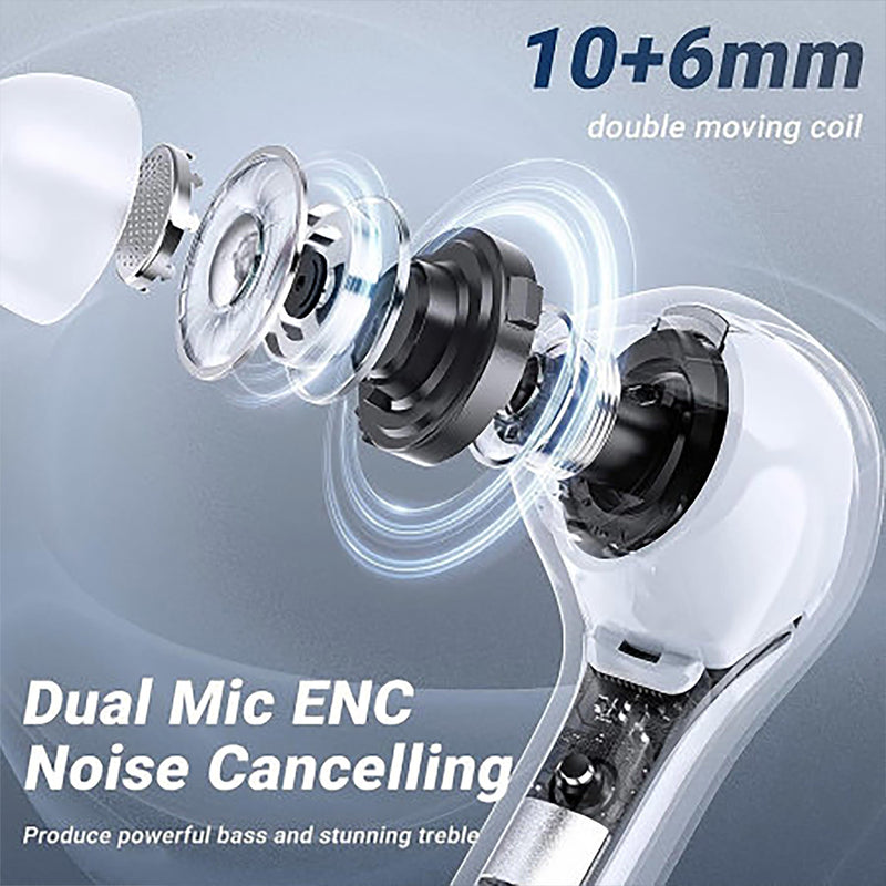 Acefast T8 Crystal color (2) Bluetooth earbuds white moon