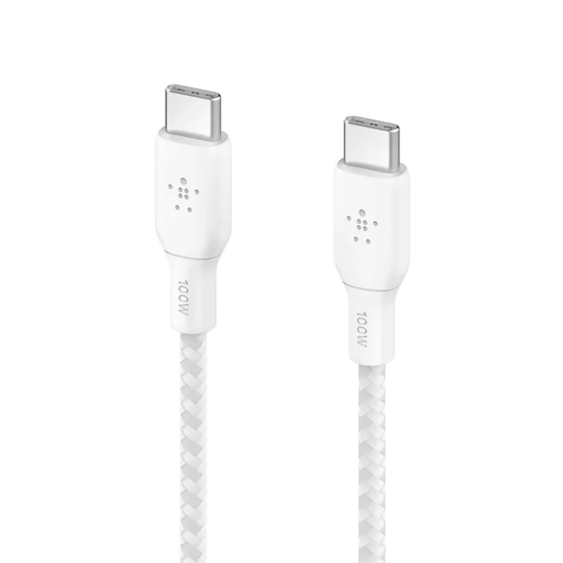 Belkin Boost Charge USB-C to USB-C Cable 100W Braided 2M White