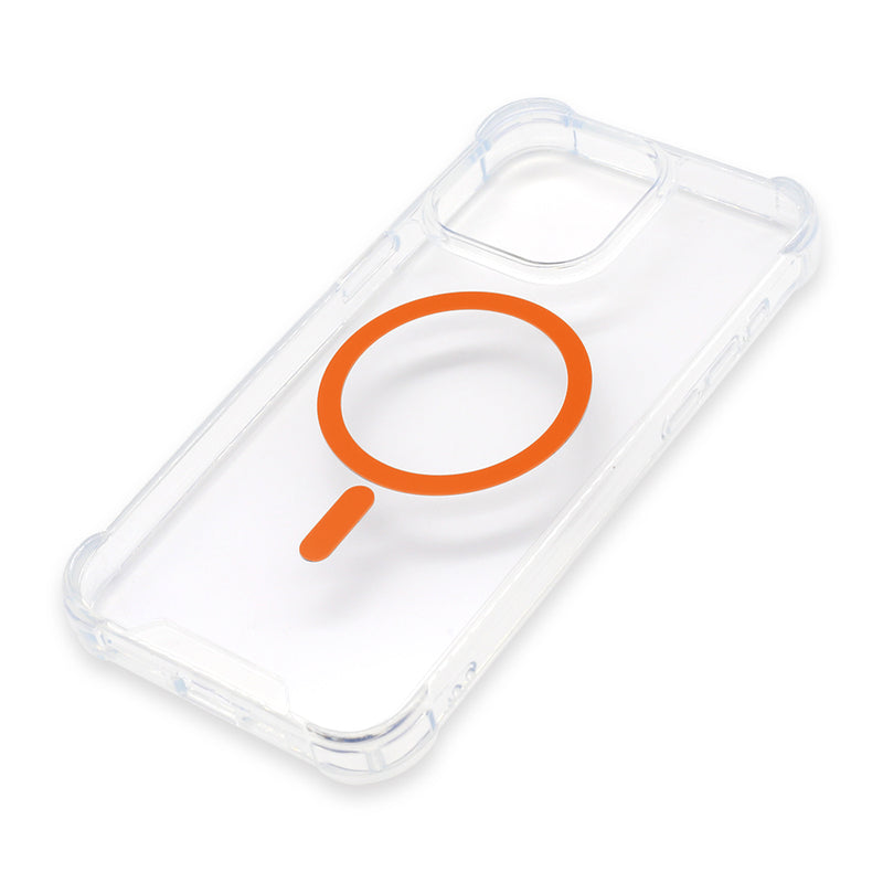 Wisecase iPhone 15 ProMax Tough Gel Magsafe Clear+Orange
