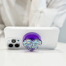Popsnap Magnetic Phone Grip&Stand Iridescent Confetti Dreamy Heart Purple