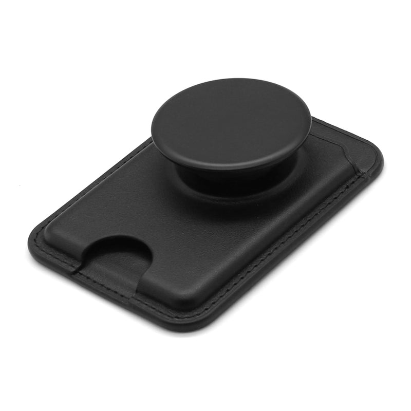 Popsnap PU Card Wallet Magsafe With Air Socket Stand Black
