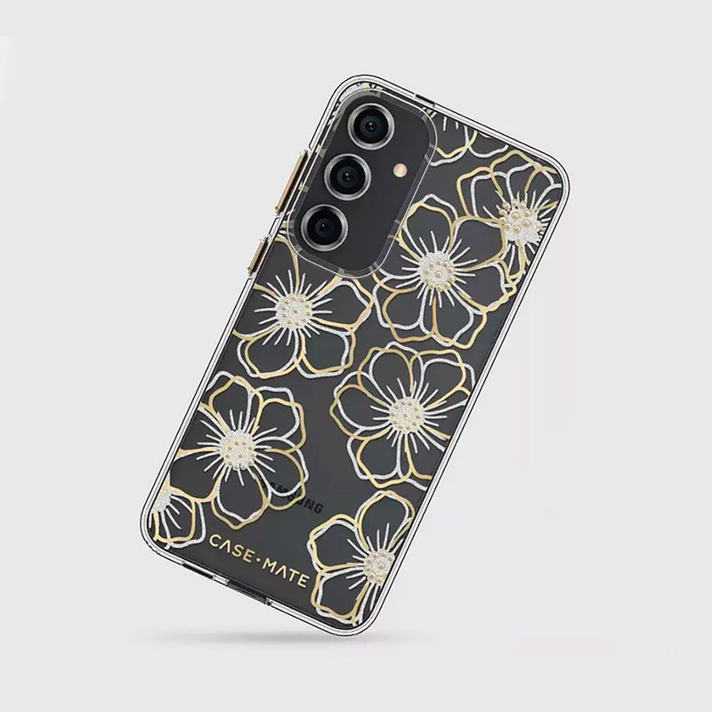 Case-Mate Floral Gems Case Antimicrobial/Recycled suits New Galaxy 2024 6.6 - S24+ Gold