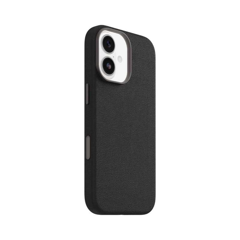 OtterBox Symmetry Cactus Leather with Magnets & Cam Ctrl suits iPhone 17 - Noir Ash Black