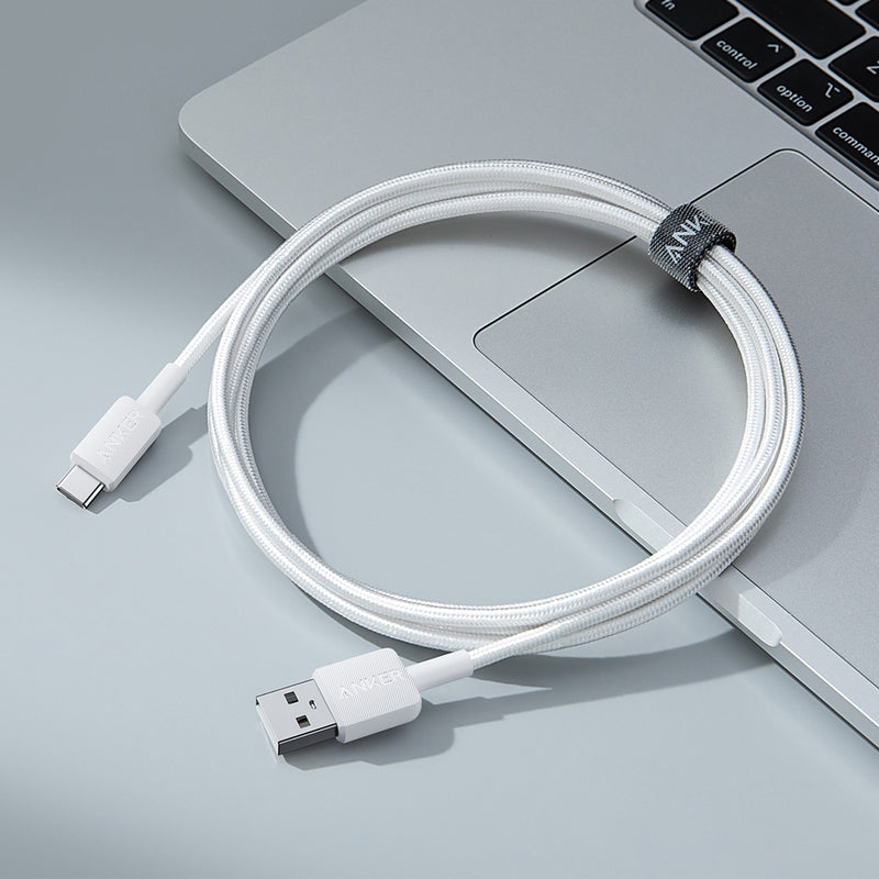 Anker 322 USB-A to USB-C Cable - White (6ft Braided) 180CM