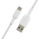 Belkin Boost Charge Pro USB-A to C - Braided Cable - 1m Universally compatible - White Type C Connector
