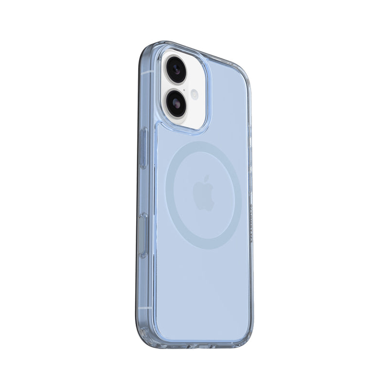 OtterBox Symmetry Clear Case with Magnets & Cam Ctrl suits iPhone 17 - Sliver Glade Blue