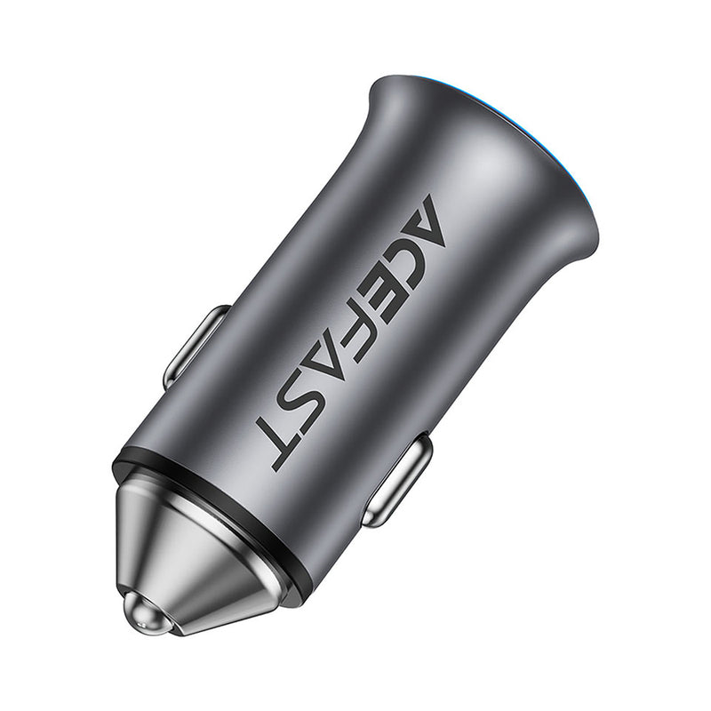 Acefast B16 95W (USB-A+USB-C) Dual Port Metal Car Charger Set (P5) Metal Gray