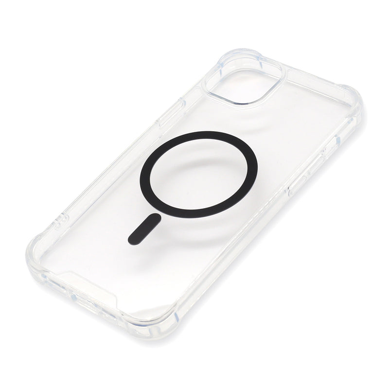 Wisecase iPhone 15 Plus Tough Gel Magsafe Clear+Black