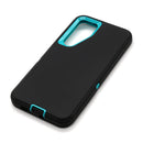 Wisecase Samsung Galaxy S24+ Bulwark Pro Case Black+Cyan