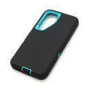 Wisecase Samsung Galaxy S24 Bulwark Pro Case Black+Cyan