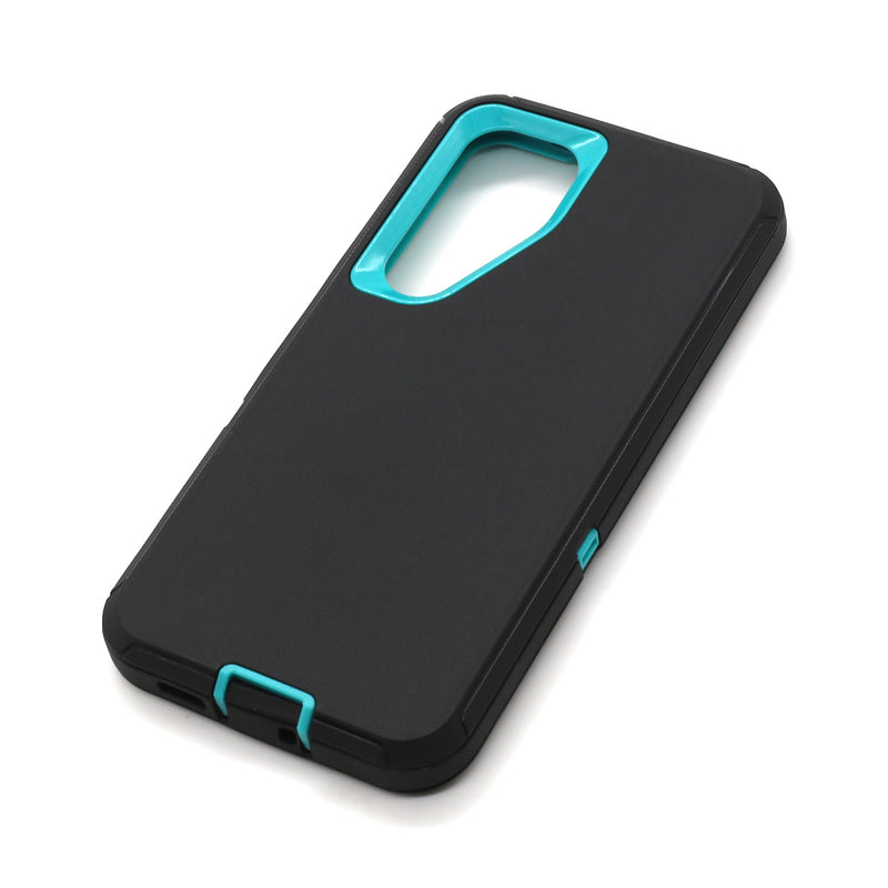 Wisecase Samsung Galaxy S24 Bulwark Pro Case Black+Cyan