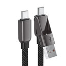 Acefast C13-05 USB-A/USB-C to USB-C Short Zinc Alloyconnectors Charging Data Cable (20cm) Black