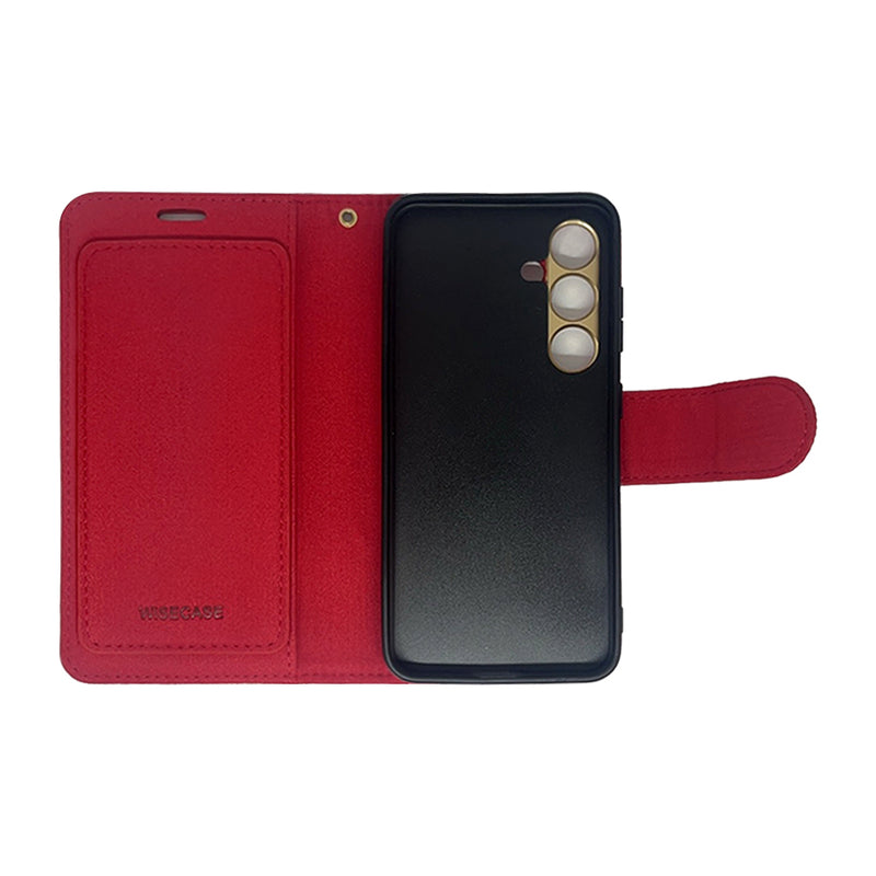 Wisecase Samsung Galaxy S24+ Deluxe Wallet Folio Red
