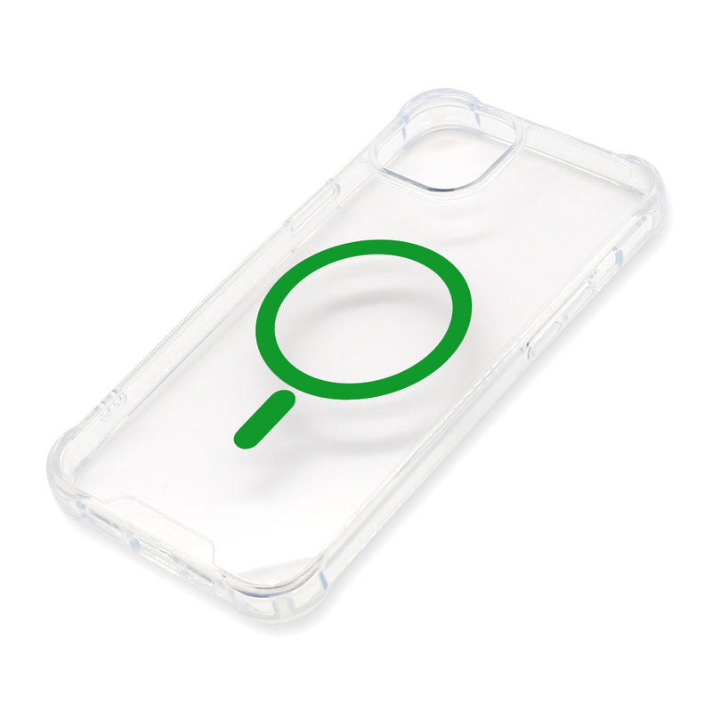 Wisecase iPhone 15 Plus Tough Gel Magsafe Clear+Green