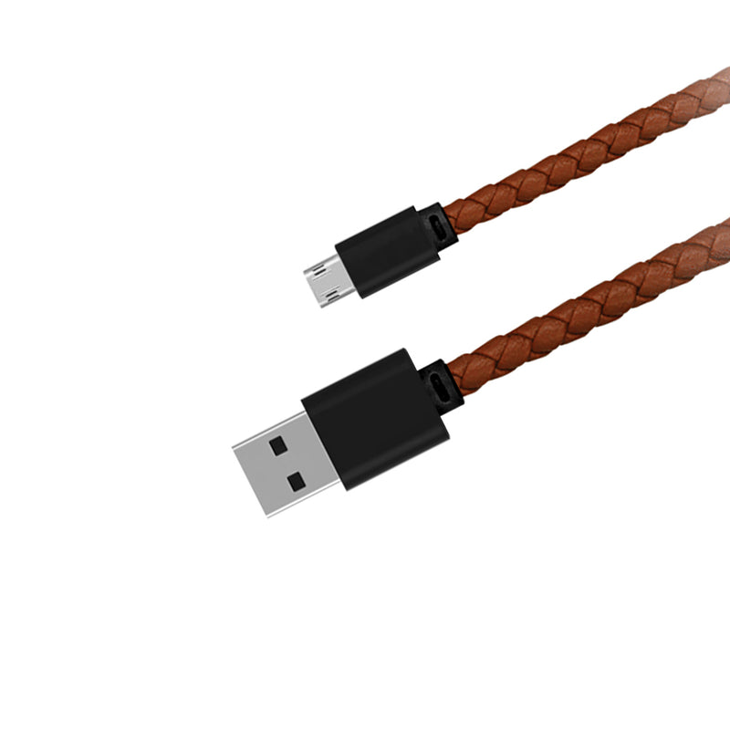 Micro USB Leather Cable - Brown